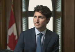 Justin Trudeau in his office on Parliament Hill, Ottawa, ON. (Photograph by Jessica Deeks)
